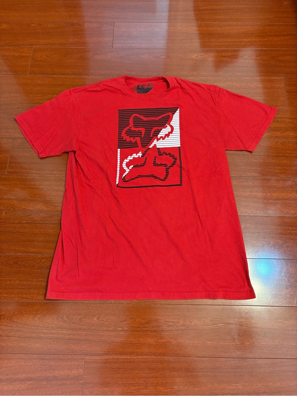 Men’s Y2K Fox Racing Graphic Short Sleeve Red Size Large